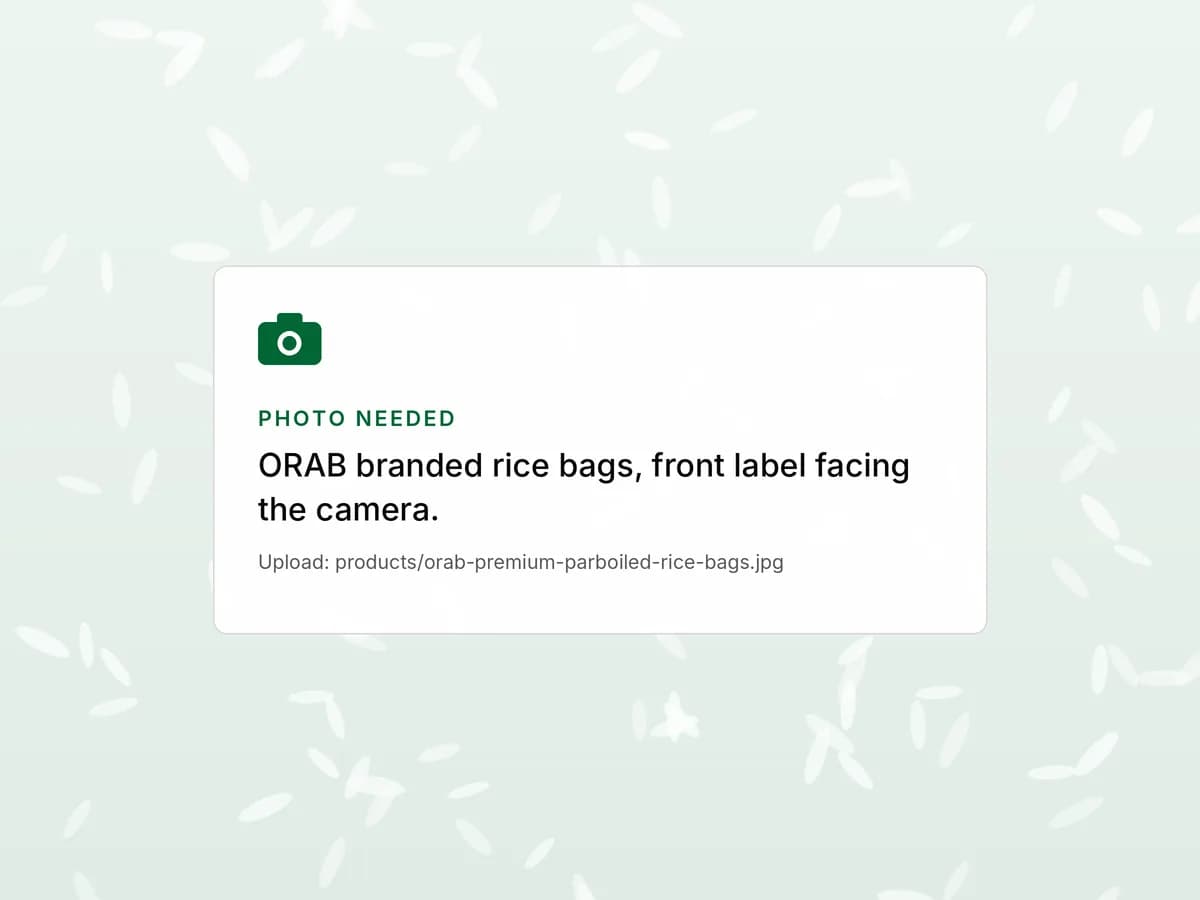 Bags of ORAB Premium Parboiled Rice ready for sale